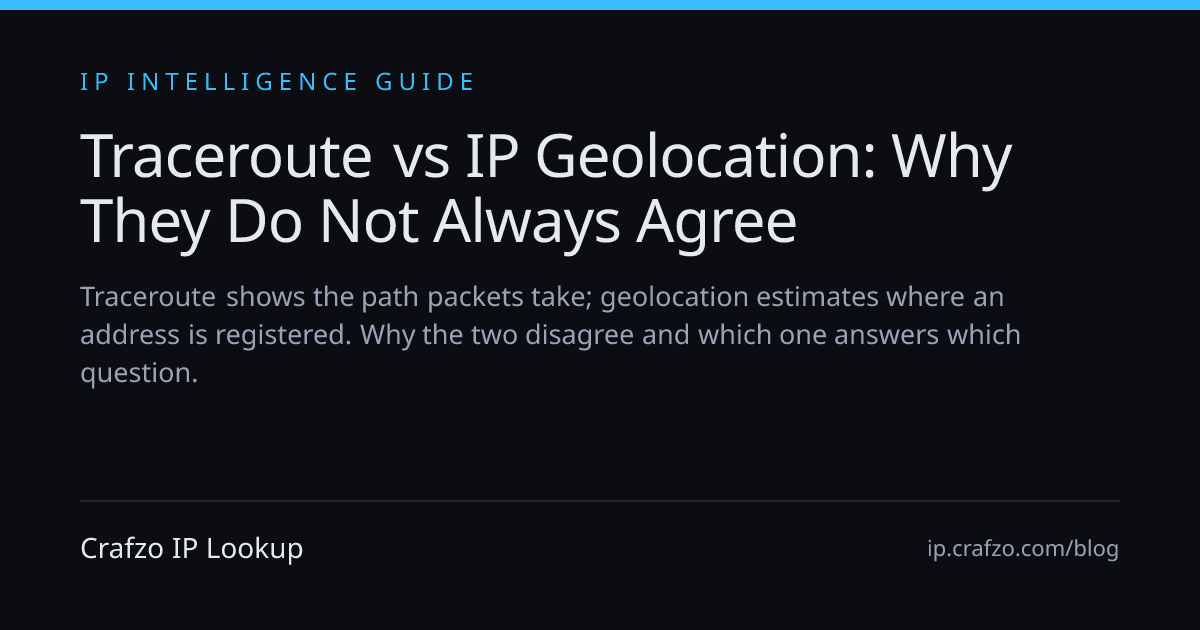 Traceroute vs IP Geolocation: Why They Do Not Always Agree | Crafzo IP ...