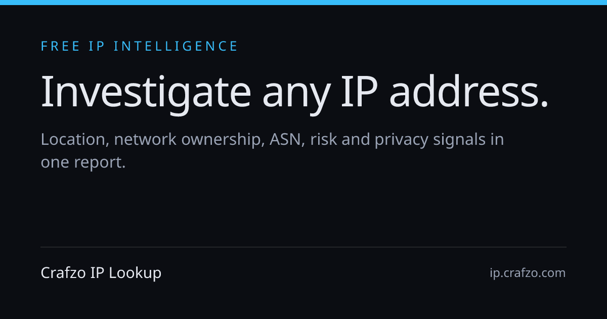IP Fraud Score Checker — Free Real-Time Risk & Reputation Lookup | Crafzo